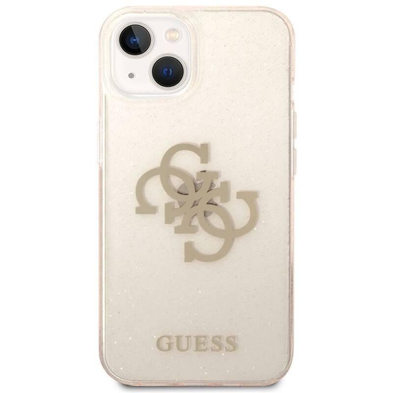 Kryt na mobil Guess Big 4G Full Glitter na Apple iPhone 14 Plus zlatý