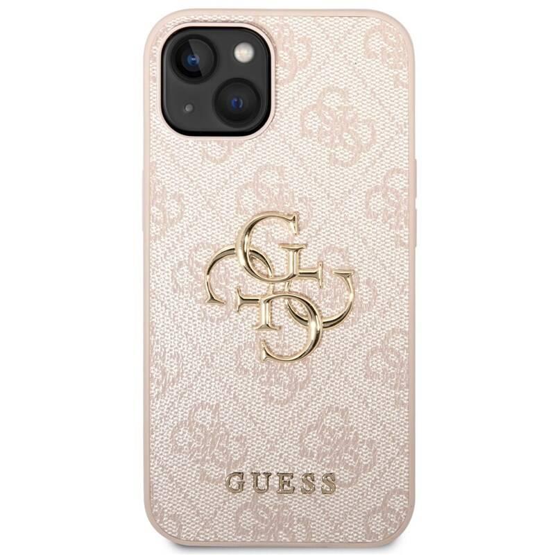 Kryt na mobil Guess 4G Metal Logo na Apple iPhone 14 růžový