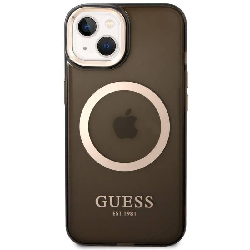 Kryt na mobil Guess Translucent MagSafe na Apple iPhone 14 černý, Kryt, na, mobil, Guess, Translucent, MagSafe, na, Apple, iPhone, 14, černý