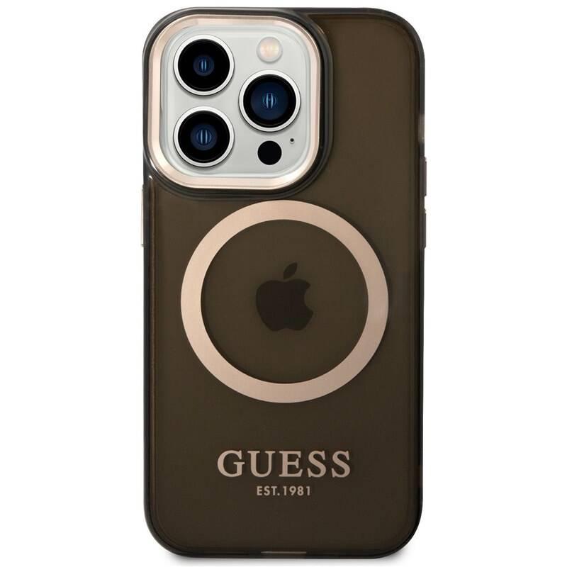 Kryt na mobil Guess Translucent MagSafe na Apple iPhone 14 Pro černý