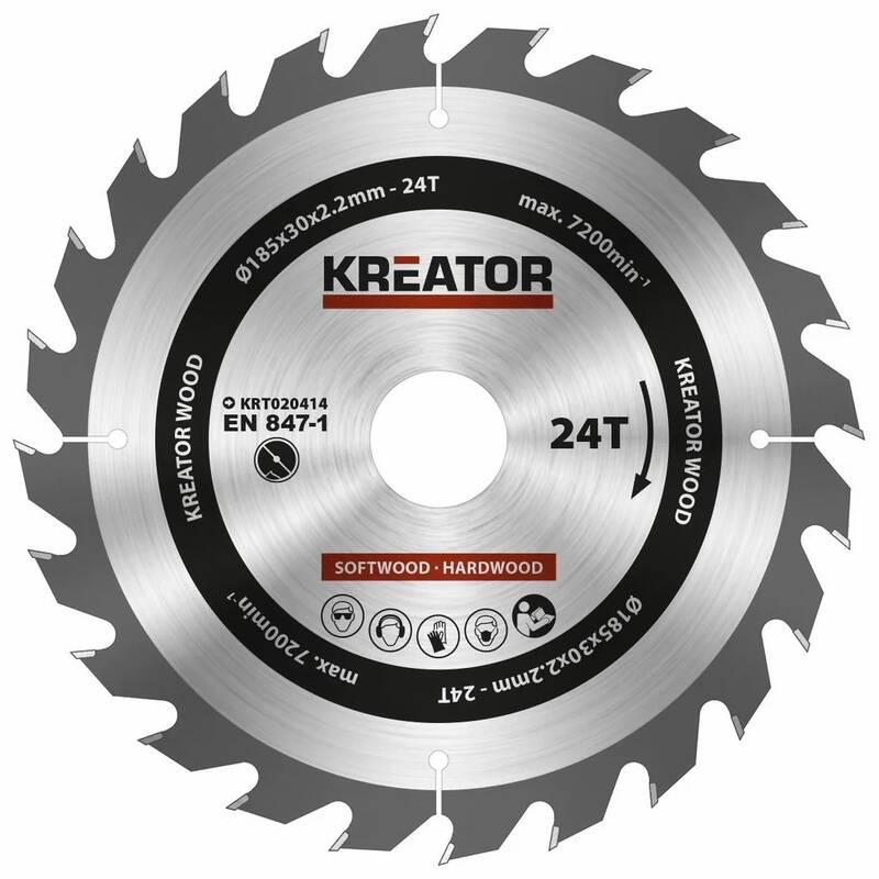 Kotouč pilový Kreator KRT020414 185mm 24T, Kotouč, pilový, Kreator, KRT020414, 185mm, 24T