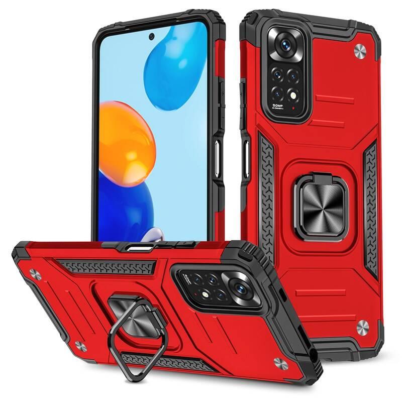 Kryt na mobil Lenuo Union Armor na Xiaomi Redmi Note 11 Pro Pro 5G červený