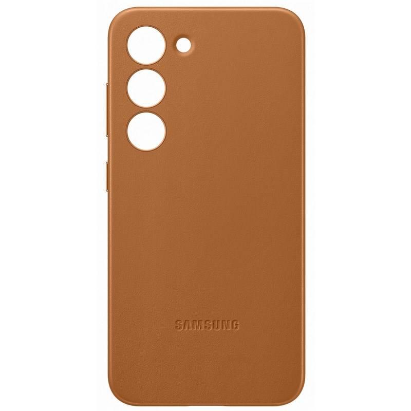 Kryt na mobil Samsung Leather na Galaxy S23 hnědý