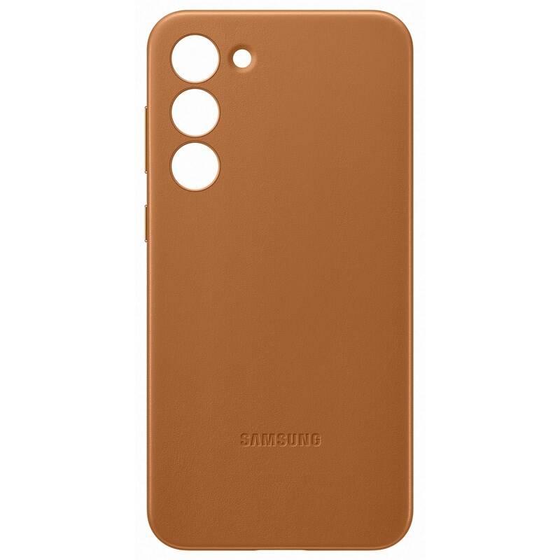 Kryt na mobil Samsung Leather na Galaxy S23 hnědý, Kryt, na, mobil, Samsung, Leather, na, Galaxy, S23, hnědý