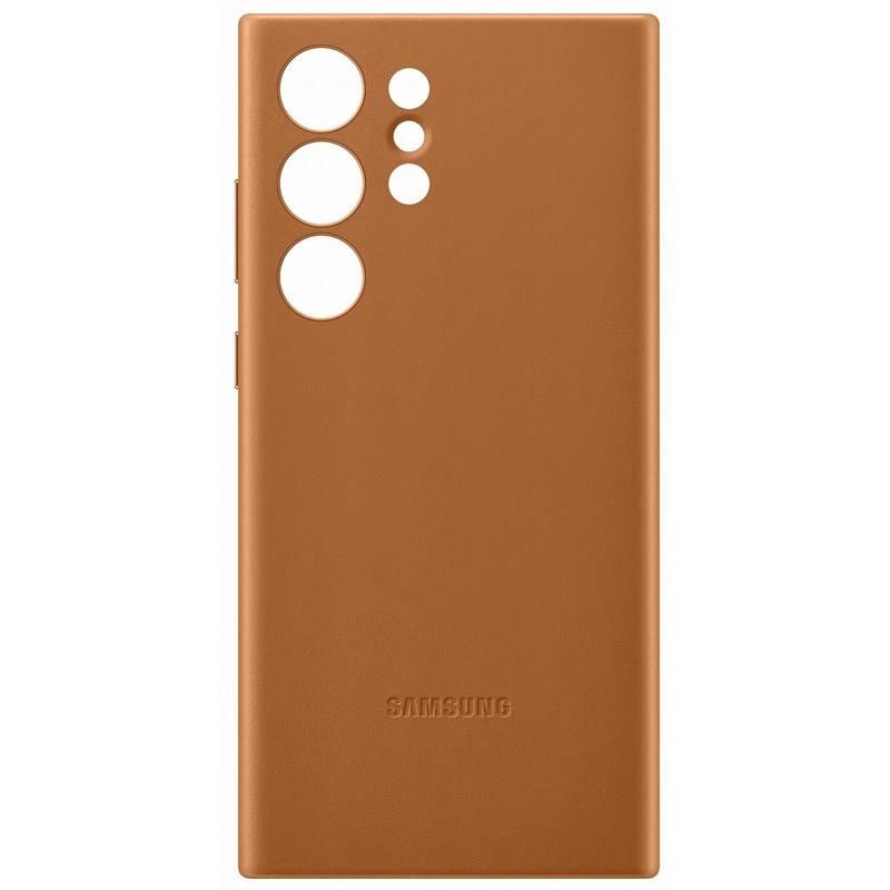 Kryt na mobil Samsung Leather na Galaxy S23 Ultra hnědý