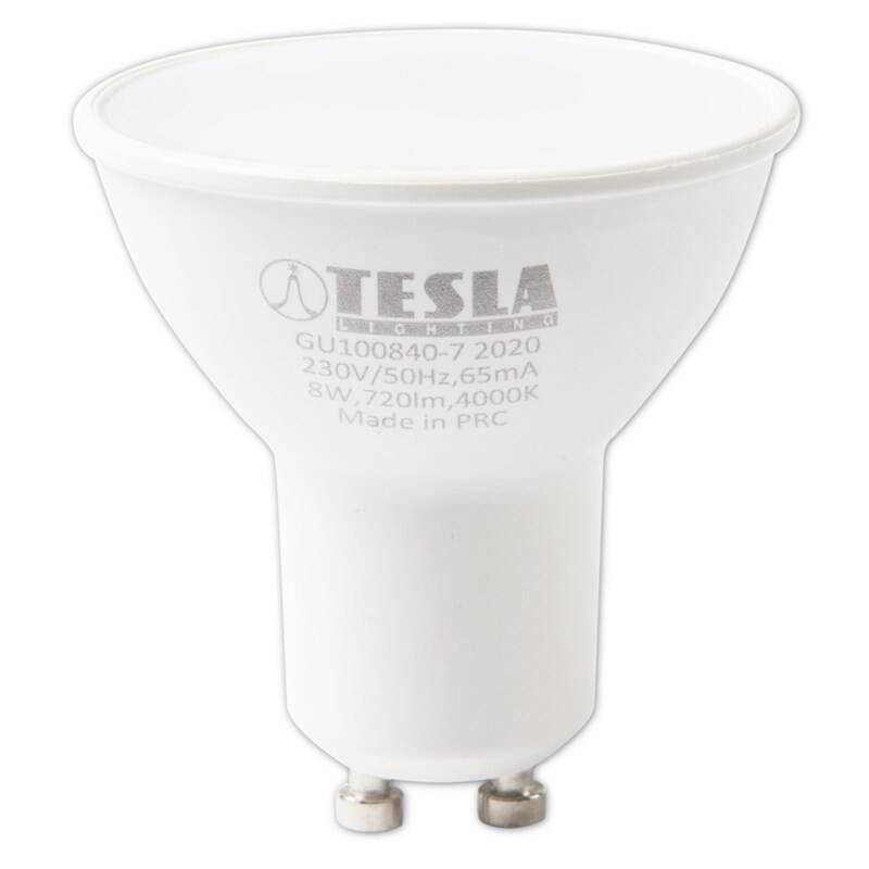 Žárovka LED Tesla GU10, 8W, denní bílá