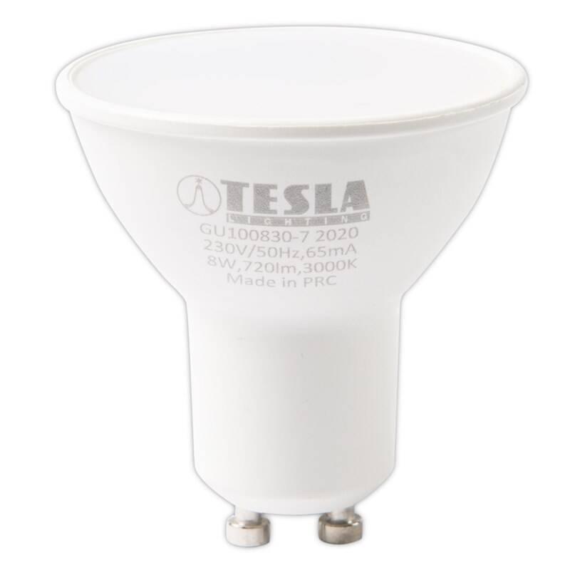 Žárovka LED Tesla GU10, 8W, teplá bílá