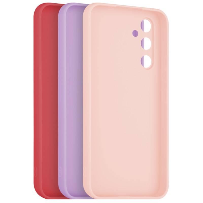 Set krytů na mobil FIXED Story na Samsung Galaxy A54 5G červený růžový fialový