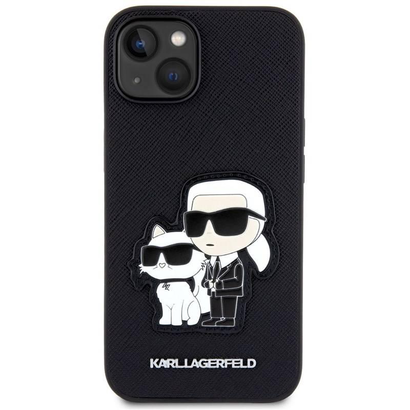 Kryt na mobil Karl Lagerfeld PU Saffiano Karl and Choupette NFT na Apple iPhone 13 černý