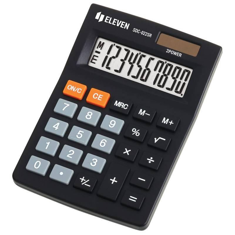 Kalkulačka Eleven SDC022SR, stolní, desetimístná černá, Kalkulačka, Eleven, SDC022SR, stolní, desetimístná, černá
