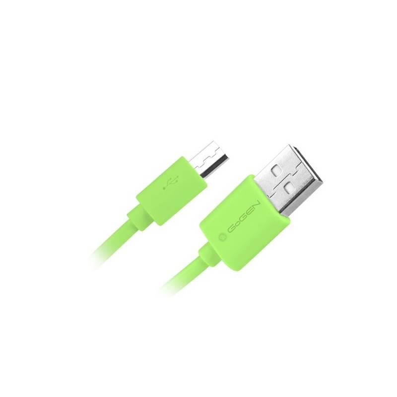 Kabel GoGEN USB micro USB, 0,9m zelená barva, Kabel, GoGEN, USB, micro, USB, 0,9m, zelená, barva