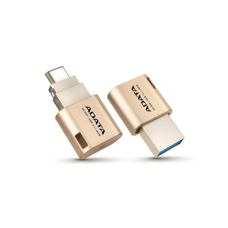 USB Flash ADATA UC350 16GB OTG USB-C USB 3.1 zlatý, USB, Flash, ADATA, UC350, 16GB, OTG, USB-C, USB, 3.1, zlatý