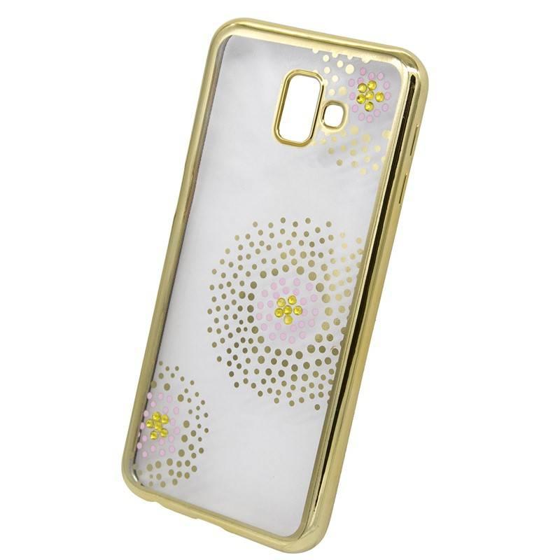 Kryt na mobil Beeyo Flower Dots pro Samsung Galaxy J6 zlatý