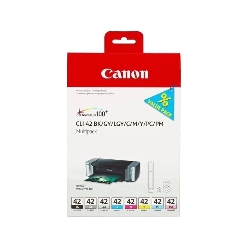 Inkoustová náplň Canon CLI-42 Multi Pack - originální černá šedá červená modrá žlutá