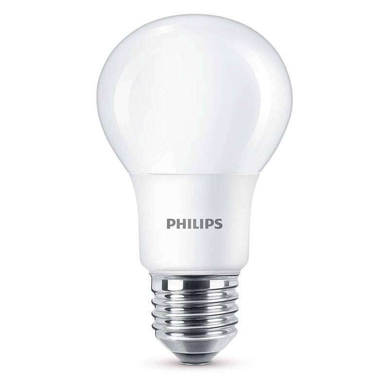 Žárovka LED Philips klasik, E27, 7,5W, studená bílá, Žárovka, LED, Philips, klasik, E27, 7,5W, studená, bílá