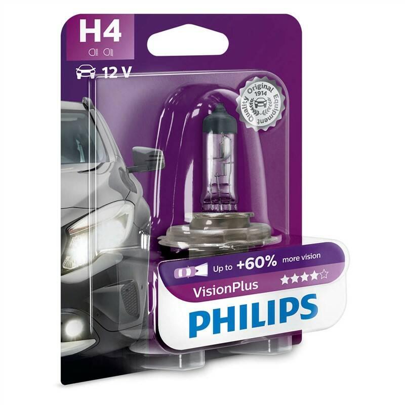 Autožárovka Philips VisionPlus H4, 1ks, Autožárovka, Philips, VisionPlus, H4, 1ks