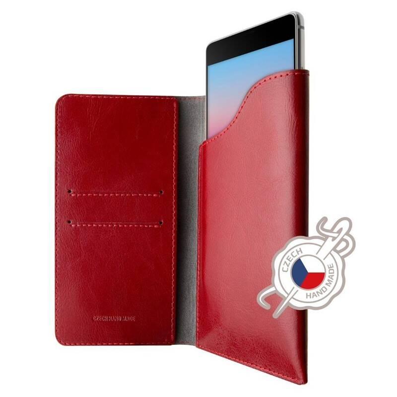 Pouzdro na mobil flipové FIXED Pocket Book pro Apple iPhone X Xs červené