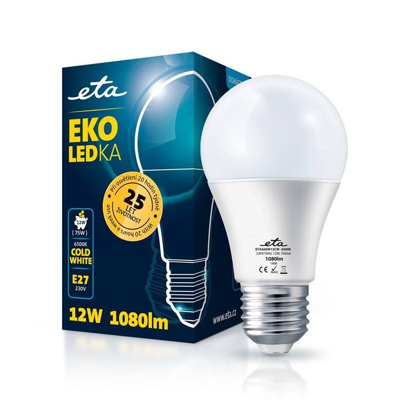 Žárovka LED ETA EKO LEDka klasik 12W, E27, studená bílá, Žárovka, LED, ETA, EKO, LEDka, klasik, 12W, E27, studená, bílá