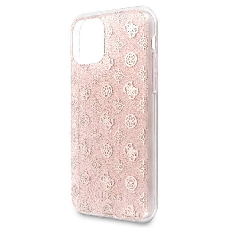 Kryt na mobil Guess 4G Peony Glitter pro Apple iPhone 11 Pro růžový