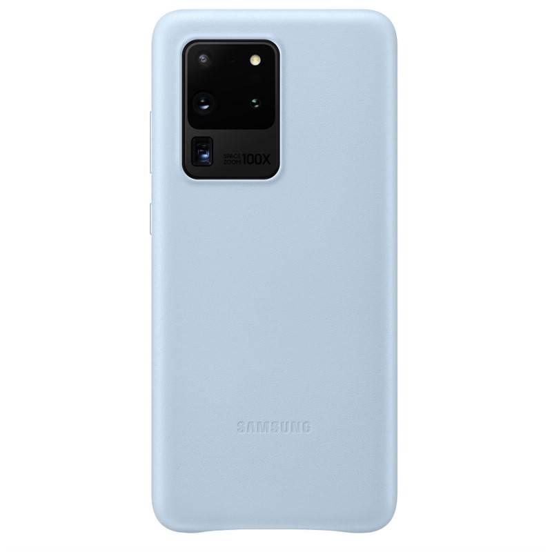 Kryt na mobil Samsung Leather Cover pro Galaxy S20 Ultra modrý