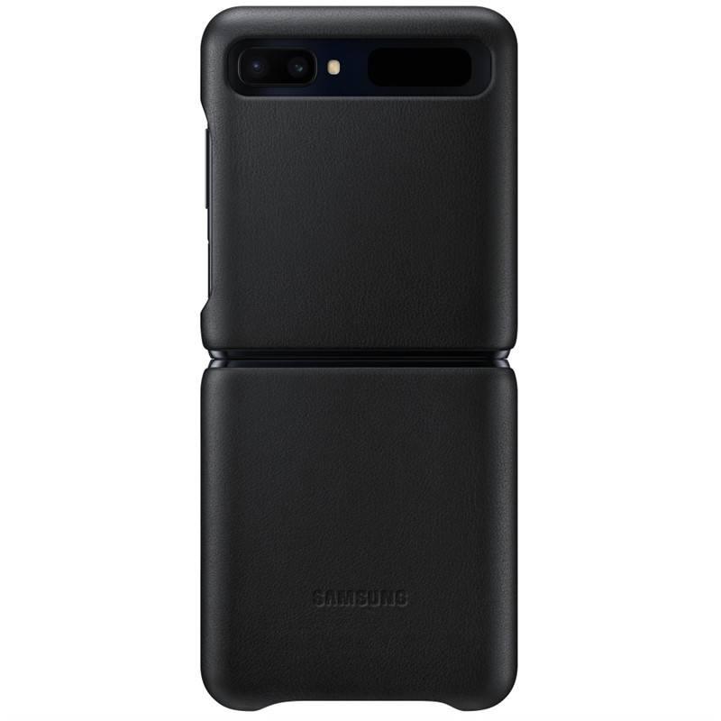 Kryt na mobil Samsung Leather Cover pro Galaxy Z Flip černý