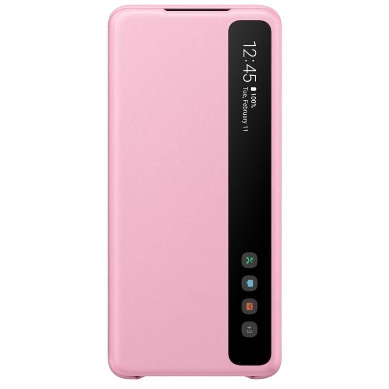 Pouzdro na mobil flipové Samsung Clear View pro Galaxy S20 růžové