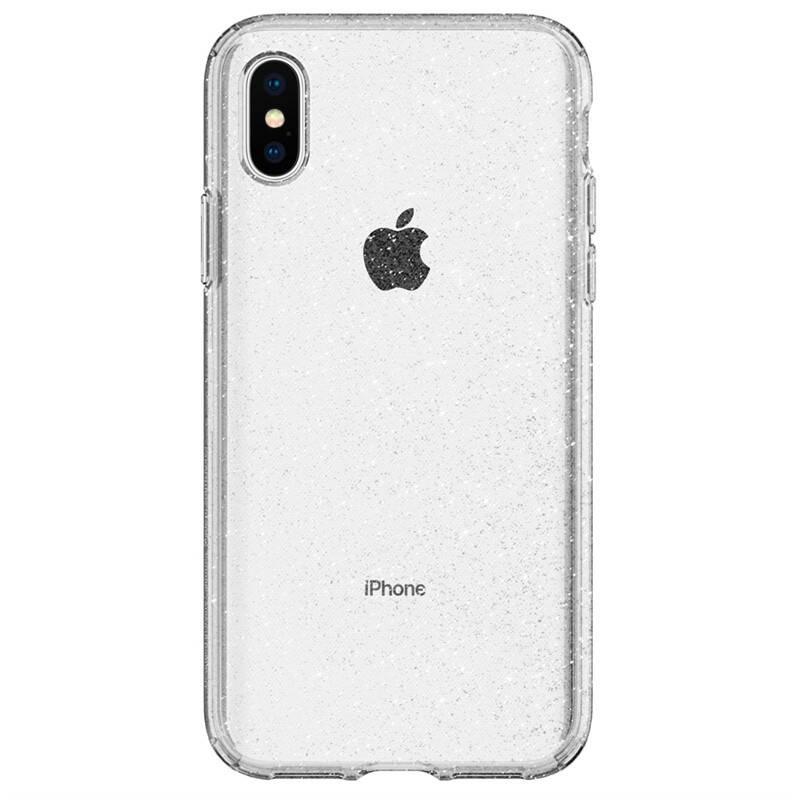 Kryt na mobil Spigen Liquid Crystal Glitter pro Apple iPhone Xs X průhledný