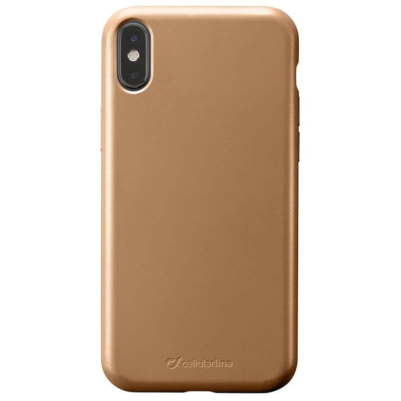 Kryt na mobil CellularLine SENSATION Metallic pro Apple iPhone X Xs zlatý