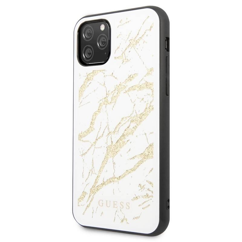 Kryt na mobil Guess Marble Glass pro iPhone 11 Pro bílý