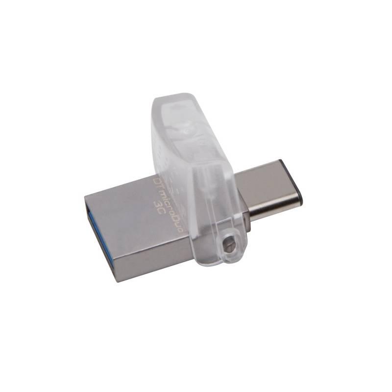 USB Flash Kingston DataTraveler MicroDuo 3C 32GB OTG USB-C USB 3.1 stříbrný, USB, Flash, Kingston, DataTraveler, MicroDuo, 3C, 32GB, OTG, USB-C, USB, 3.1, stříbrný