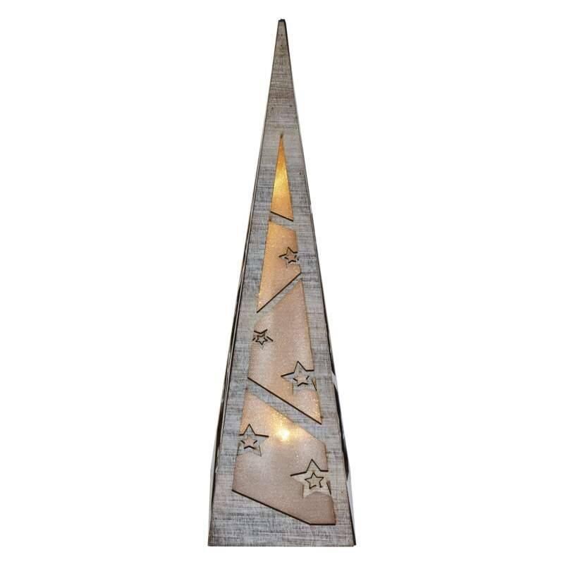 LED dekorace EMOS pyramida, 36cm, 2× AA, teplá bílá, časovač