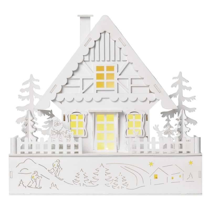 LED dekorace EMOS vánoční domek, 28cm, 2× AAA, teplá bílá, časovač, LED, dekorace, EMOS, vánoční, domek, 28cm, 2×, AAA, teplá, bílá, časovač
