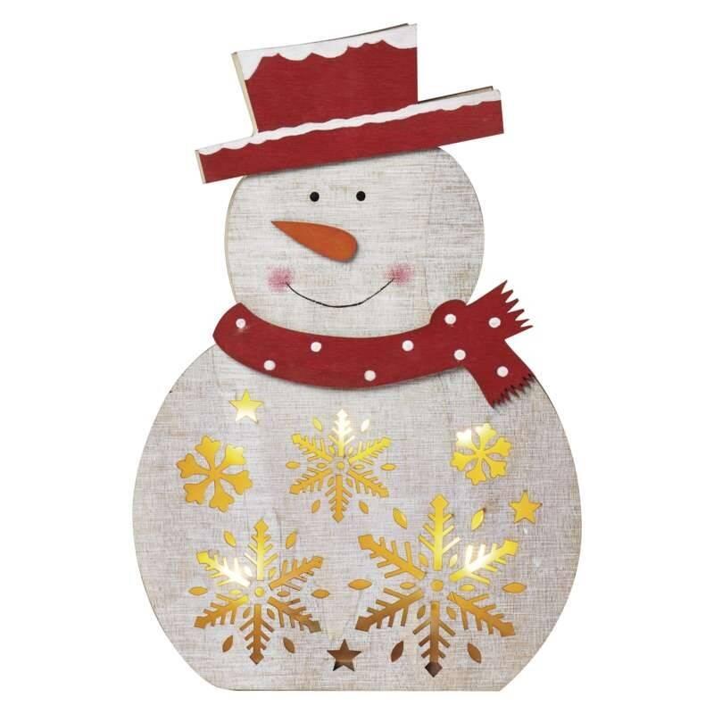 LED dekorace EMOS vánoční sněhulák dřevěný, 30cm, 2× AAA, teplá bílá, časovač, LED, dekorace, EMOS, vánoční, sněhulák, dřevěný, 30cm, 2×, AAA, teplá, bílá, časovač