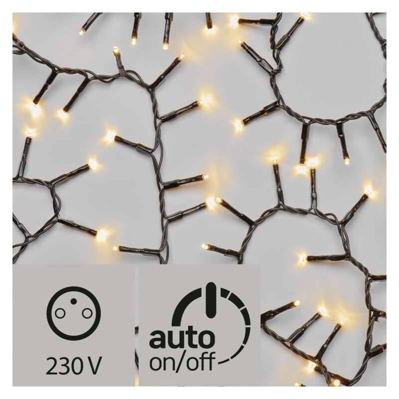 Vánoční osvětlení EMOS 200 LED, řetěz – ježek, venkovní, 4m, teplá bílá, časovač