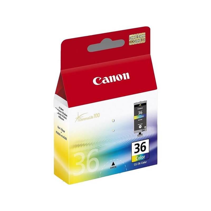 Inkoustová náplň Canon CLI-36C, 249 stran červená modrá žlutá, Inkoustová, náplň, Canon, CLI-36C, 249, stran, červená, modrá, žlutá