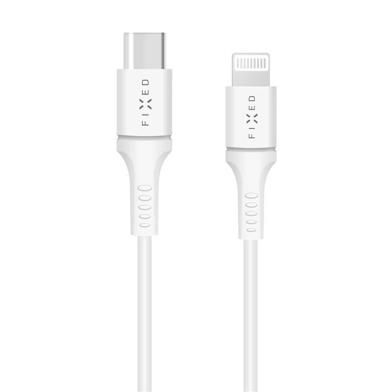 Kabel FIXED USB-C Lightning, PD, MFI, 18W, 1m bílý