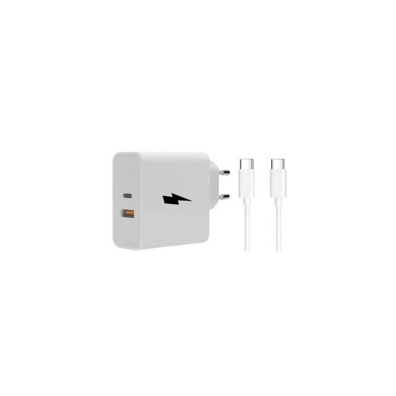 Nabíječka do sítě WG 1x USB, 1x USB-C, PD, QC 3.0, 63 W USB-C kabel 1m bílá