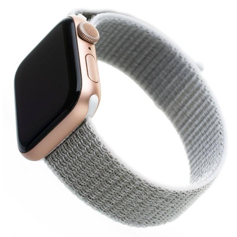 Řemínek FIXED Nylon Strap na Apple Watch 38 mm 40 mm - bílošedý