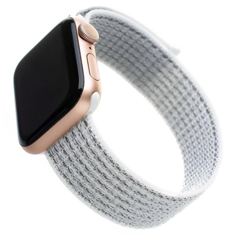 Řemínek FIXED Nylon Strap na Apple Watch 38 mm 40 mm bílý