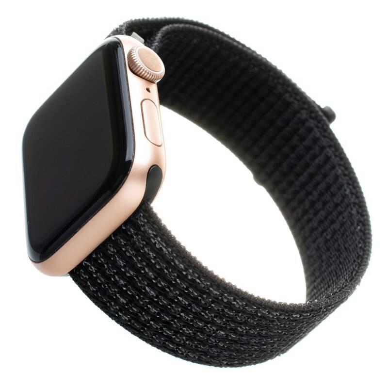 Řemínek FIXED Nylon Strap na Apple Watch 38 mm 40 mm - reflexně černý, Řemínek, FIXED, Nylon, Strap, na, Apple, Watch, 38, mm, 40, mm, reflexně, černý