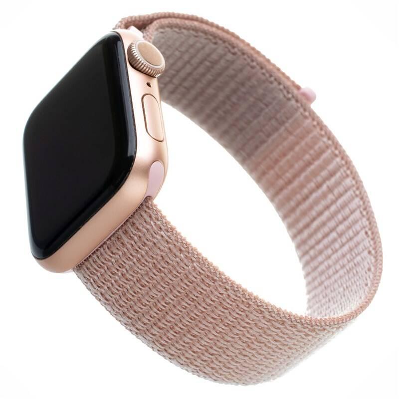 Řemínek FIXED Nylon Strap na Apple Watch 38 mm 40 mm - růžově zlatý, Řemínek, FIXED, Nylon, Strap, na, Apple, Watch, 38, mm, 40, mm, růžově, zlatý