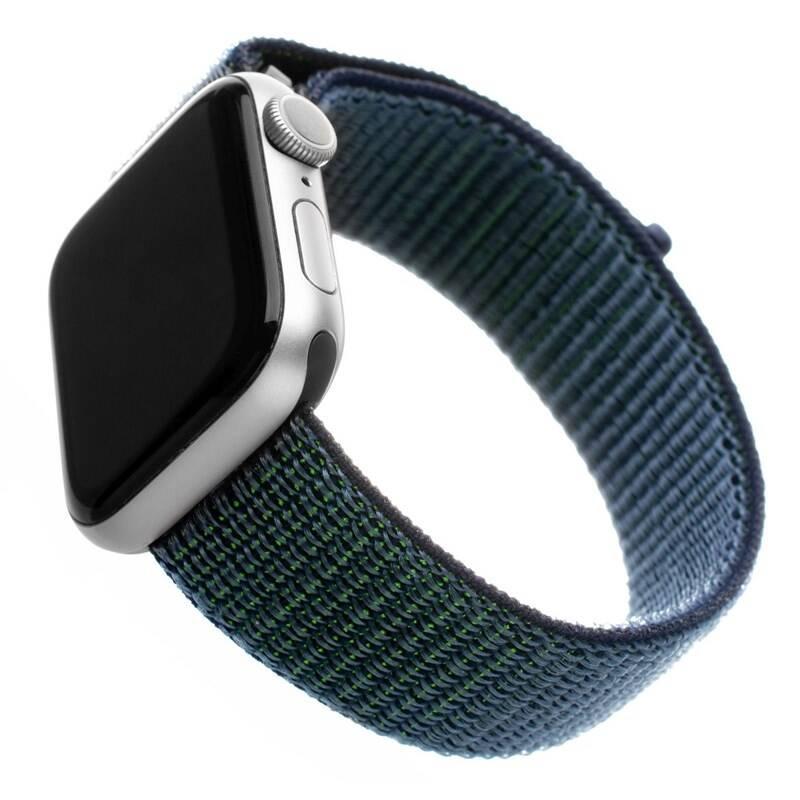 Řemínek FIXED Nylon Strap na Apple Watch 38 mm 40 mm - temně modrý