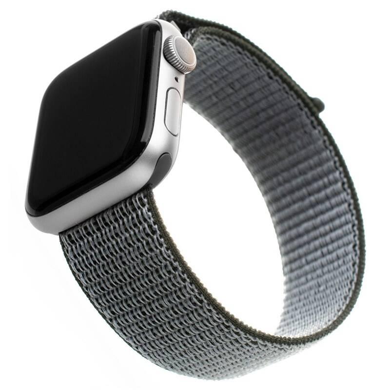 Řemínek FIXED Nylon Strap na Apple Watch 42 mm 44 mm - olivový