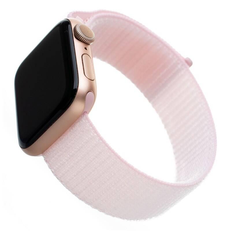 Řemínek FIXED Nylon Strap na Apple Watch 42 mm 44 mm růžový