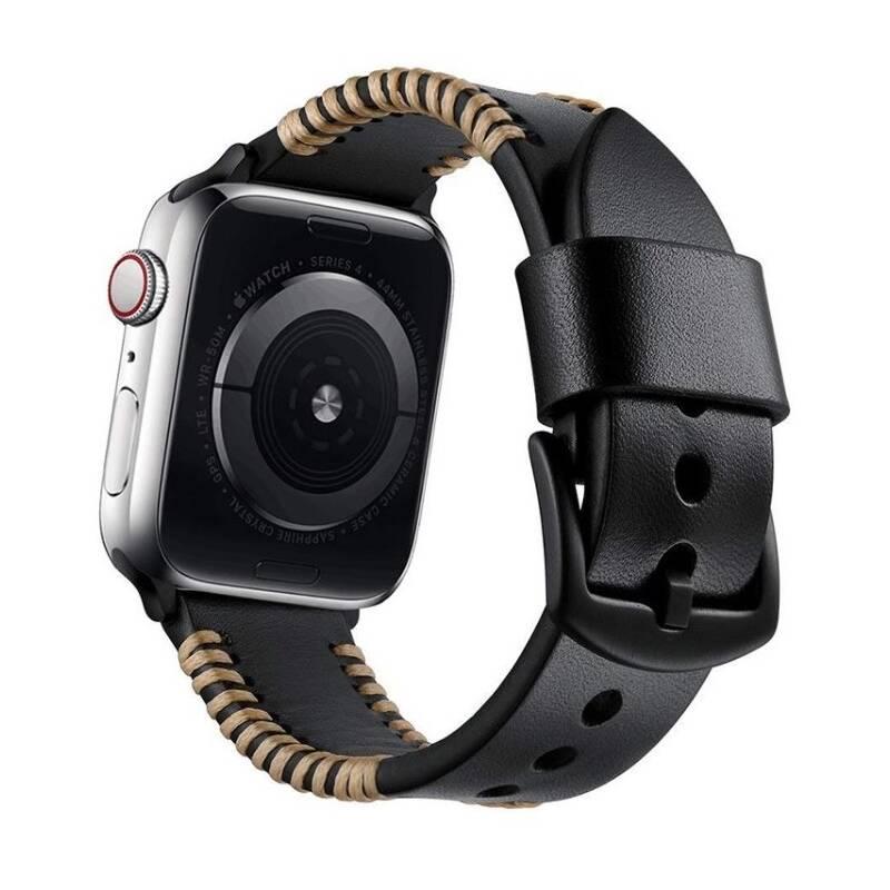 Řemínek WG na Apple Watch, koženkový adapter 38 40mm černý