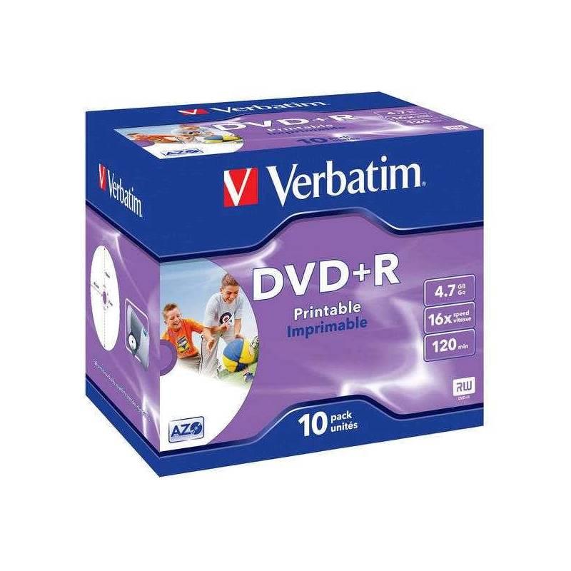 Disk Verbatim Printable DVD R 4,7GB, 16x, jewel box, 10ks