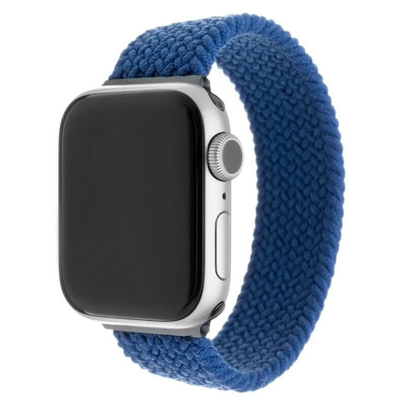 Řemínek FIXED Nylon Strap na Apple Watch 38 40mm, velikost L modrý