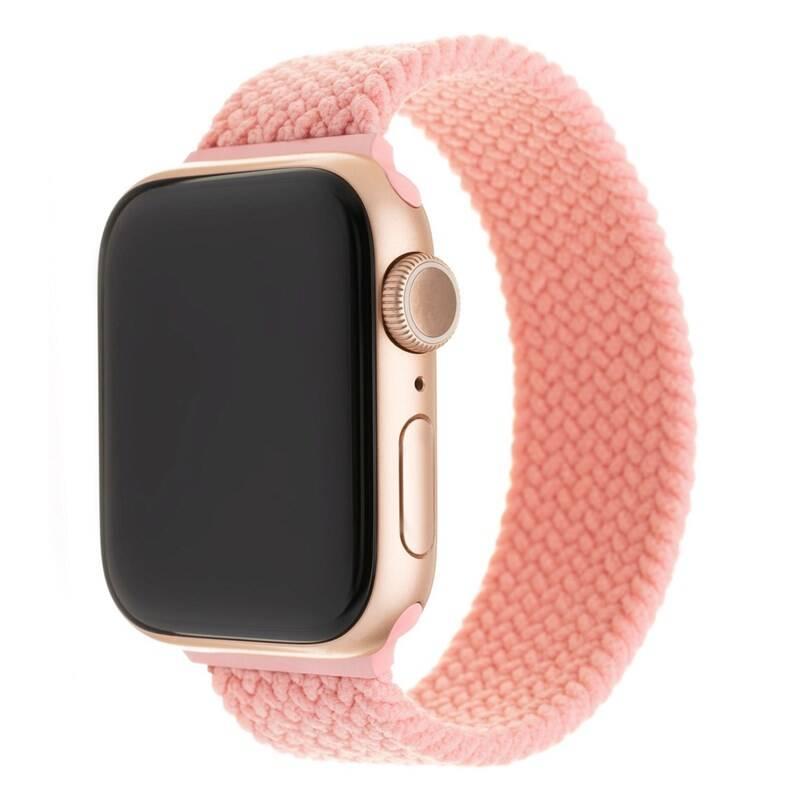 Řemínek FIXED Nylon Strap na Apple Watch 38 40mm, velikost L růžový