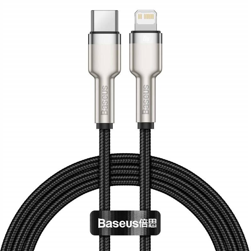 Kabel Baseus Cafule USB-C Lightning PD 20W, 1m černý, Kabel, Baseus, Cafule, USB-C, Lightning, PD, 20W, 1m, černý
