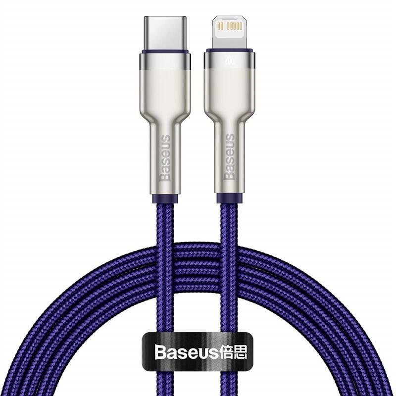 Kabel Baseus Cafule USB-C Lightning PD 20W, 1m fialový, Kabel, Baseus, Cafule, USB-C, Lightning, PD, 20W, 1m, fialový